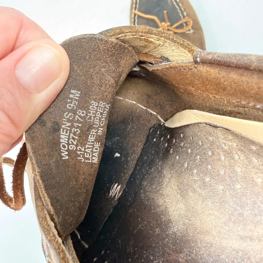 Sperry Boat Shoes Brown 9.5M Leather Nautical Preppy Classic Lake Life Beach